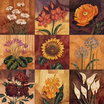 Floral Patchwork Rug by Paul Brent