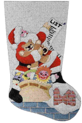 Santa and His List Christmas Stocking