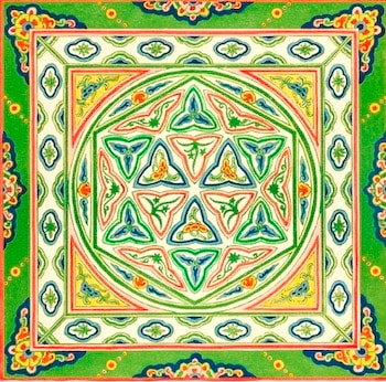 Green Tile Pillow or Cushion Kit