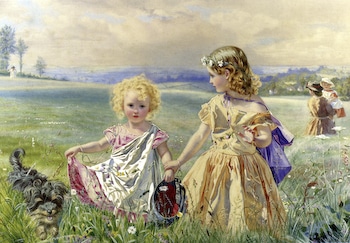 Children in the meadow by Simmons