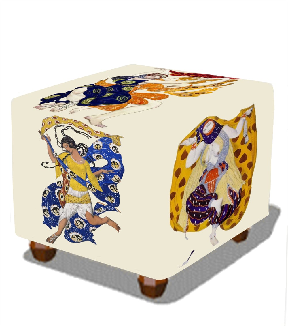 Set of Five Ballet Costume Seating Cube by Bakst