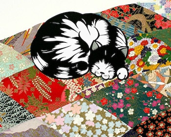 Cat with Blanket by  Aki Sogabe