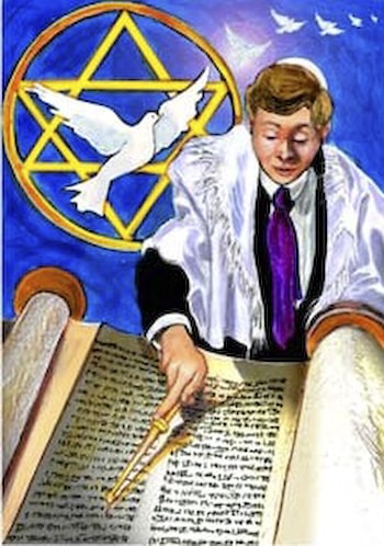 Becoming A Man (Bar Mitzvah Tallit Bag) by Suzanne Tornquist
