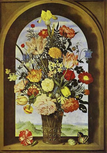 Flowers in Vase by Ambrosius Bosschaer