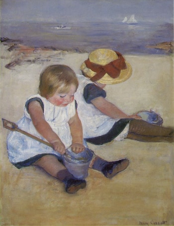 Children On The Beach by Mary Cassatt