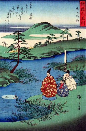 By the River by Hiroshige