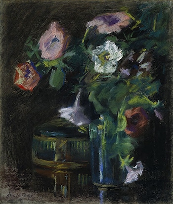 Petunias in a vase by John LaFarge