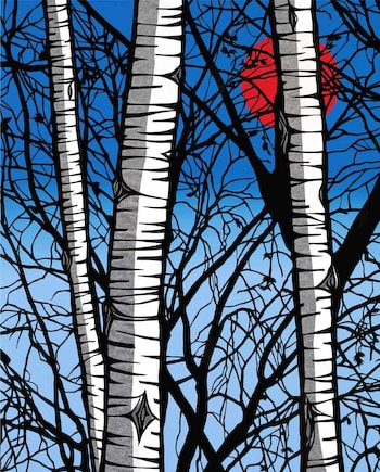 Red Sun and White Birch Kit by Aki Sogabe