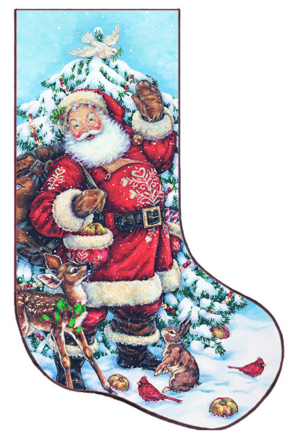 Woodland Santa Stocking by Donna Race - The Art Needlepoint Company