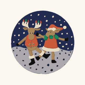 Dancing Moose Gift Tag or Christmas Ornament Needlepoint Kit by Nancy Overton