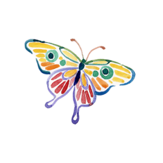 Brushstroke Butterfly I Needlepoint Kit by Paul Brent