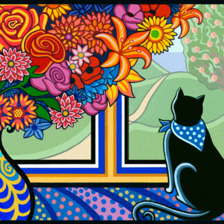 Summer Cat Needlepoint Canvas by Daniella Willett-Rabin