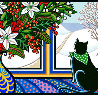 Winter Cat Needlepoint Canvas by Daniella Willett-Rabin