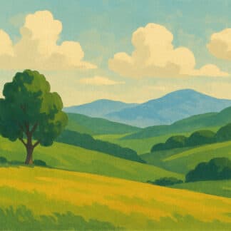 Rolling Hills Solitude Needlepoint Canvas