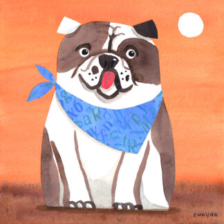 Bulldog Happiness Needlepoint Canvas by Terry Runyan