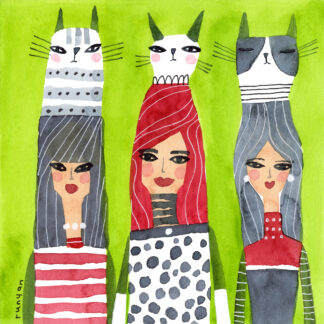 Cat Hats Needlepoint Canvas by Terry Runyan