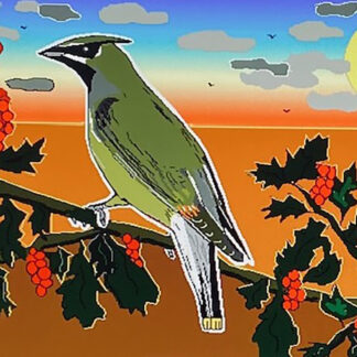 Cedar Waxwing Needlepoint Canvas by Paul Hait