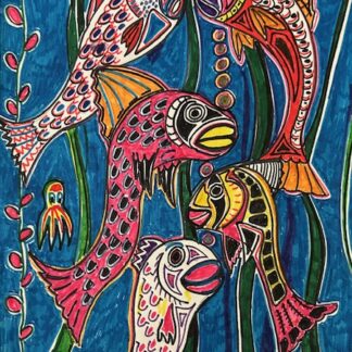 Colorful Fish in the Sea Needlepoint Canvas by Paul Hait