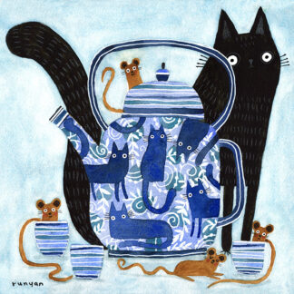 Mouse Tea Needlepoint Canvas by Terry Runyan