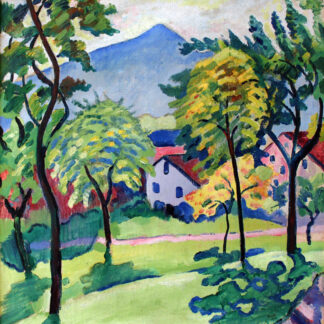 Tegernsee Landscape Needlepoint Canvas by August Macke