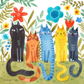 Garden Felines Needlepoint Kit by Terry Runyan