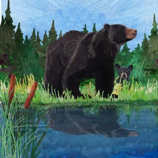 Black Bear and Cub Needlepoint Kit by Two Can Art