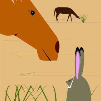 Horse and Jack Rabbit Needlepoint Kit by Marie Sansone