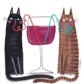 Curly Straw Cat Friends Needlepoint Kit by Terry Runyan