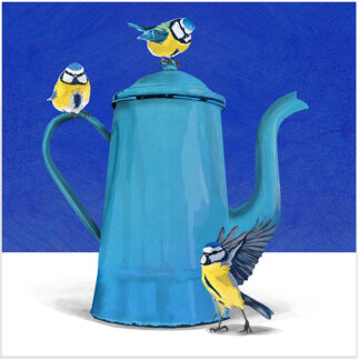 Tit Birds and Blue Teapot Needlepoint Kit by Two Can Art
