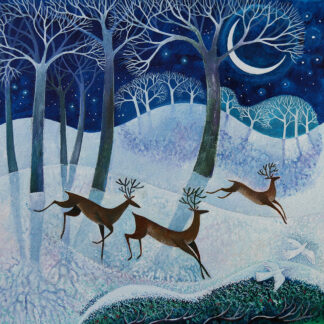 Deep Winter and Deer Needlepoint Canvas by Lisa Graa Jensen