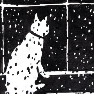 Cat in The Window Watching the Snow Needlepoint Kit For The Beginner by Janel Bragg