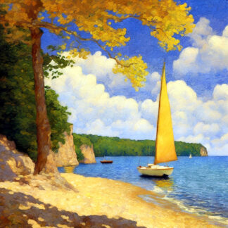 Down By The Bay Needlepoint Canvas by Jef Bourgeau