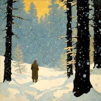 Snowy on a Sunny Day Needlepoint Canvas by Jef Bourgeau