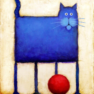 Trouble With Red Ball Needlepoint Canvas by Dan Kessler