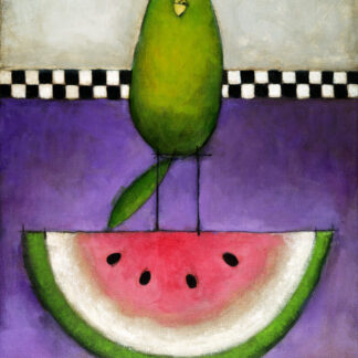 Watermelon Bird Needlepoint Canvas by Dan Kessler