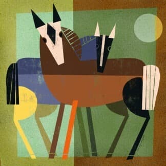 Horse Hug Needlepoint Canvas by Terry Runyan