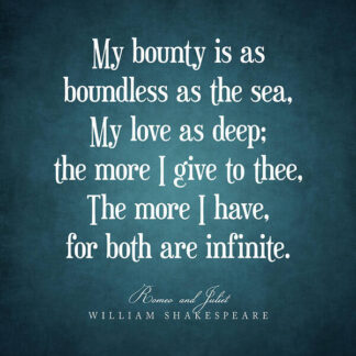 Shakespeare My Love is Boundless Needlepoint Canvas