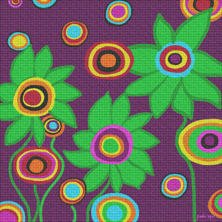 Color Me Flowers Needlepoint Kit for Beginners
