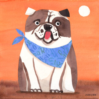 Bulldog Happiness Needlepoint Canvas by Terry Runyan