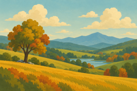 Rolling Hills Autumn Needlepoint Canvas
