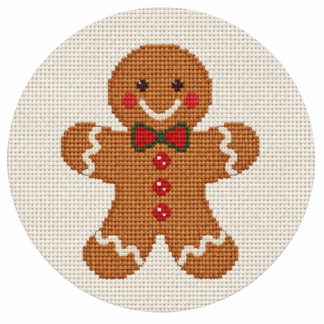 Gingerbread Christmas Ornament Needlepoint Canvas