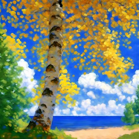 When Autumn Leaves Are Falling Needlepoint Canvas by Jef Bourgeau