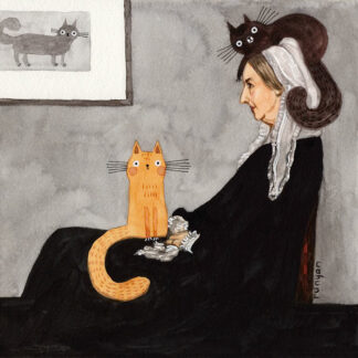 Whistler's Cat Needlepoint Canvas by Terry Runyan