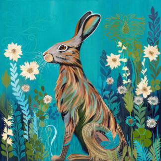 Celestine Hare Needlepoint Canvas by Fab Funky