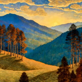 Appalachian Sunrise Needlepoint Canvas by Jef Bourgeau