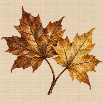 Maple Leaves Needlepoint Kit for Beginners