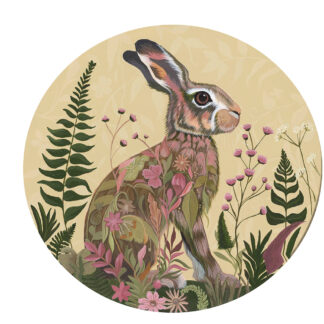 Brindle Bloom Bunny Needlepoint Canvas by Fab Funky