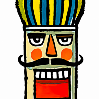 Mustached Yakking Nutcracker Needlepoint Canvas