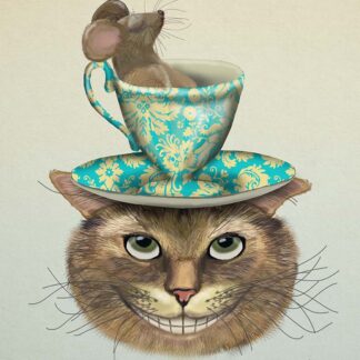 Cheshire Cat and Friend Needlepoint Canvas by Fab Funky