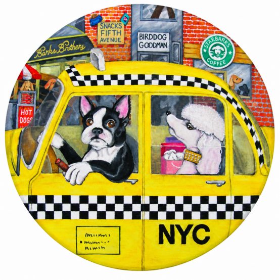NYC Dogs on the Go Christmas Ornament Needlepoint Canvas